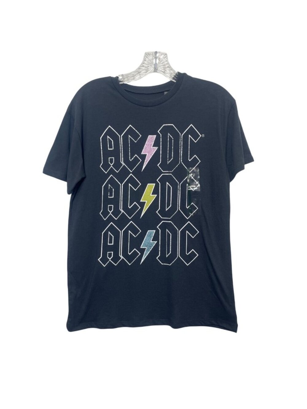 AC/DC Graphic Tshirt Womens Gray Medium New‎ Lightning Bolts Concert Tee